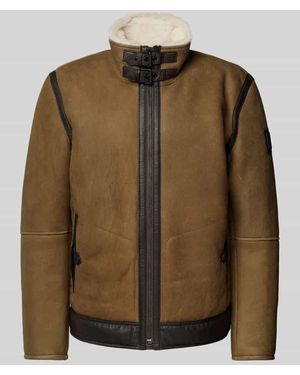 Strellson Regular Fit Lederjacke Mit Stehkragen Modell 'Shelter' - Braun