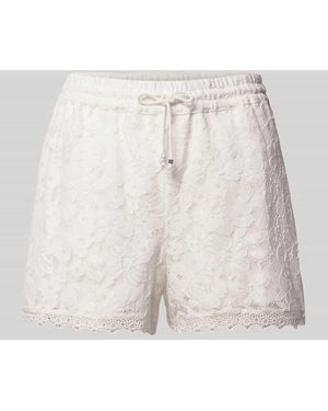 Vero Moda Regular Fit Sweatshorts mit Spitze Modell 'HONEY' - Weiß