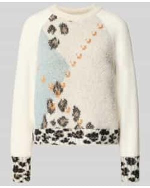 Marc Cain Sweatshirt Met Ribboorden - Naturel