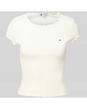 Tommy Hilfiger Slim Fit T-Shirt aus Baumwoll-Elasthan-Mix - Weiß