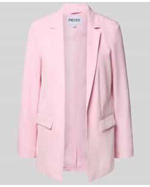 Pieces Loose Fit Lange Blazer Met Klepzakken - Roze