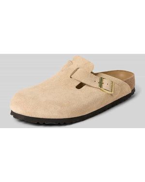 Birkenstock Hausschuhe mit Logo-Prägung Modell 'Boston' - Natur