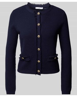 Mango Cardigan mit Strukturmuster Modell 'COCOCHA' - Blau