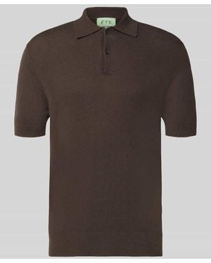 FTC Cashmere Slim Fit Poloshirt mit Kaschmir-Anteil - Braun