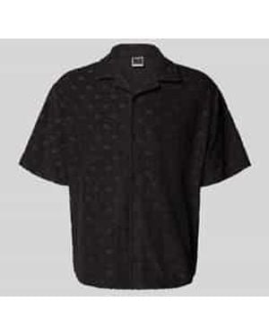 Jack & Jones Relaxed Fit Vrijetijdsoverhemd Met Structuurmotief, Model 'Infinity' - Zwart