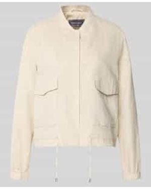 White Label Regular Fit Jack Van Linnenmix Met Opstaande Kraag - Naturel