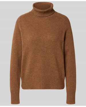 Fynch-Hatton Rollkragenpullover mit gerippten Abschlüssen - Braun