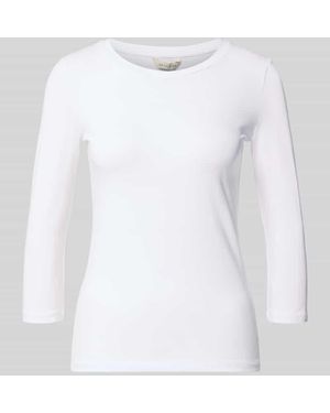 MM by Max Mara Skinny Fit Longsleeve aus Baumwoll-Mix Modell 'LORATA' - Weiß