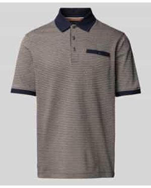 Bugatti Poloshirt Met Labeldetail - Grijs