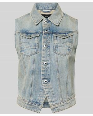 G-Star Slim Fit Jeansweste im Used-Look - Blau