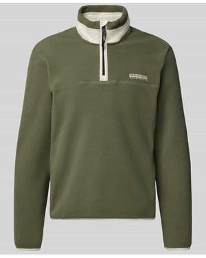 Napapijri Sweatshirt mit Label-Stitching Modell 'DERGANA' - Grün