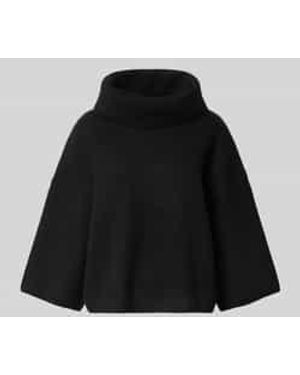 Comma, Relaxed Fit Gebreide Pullover Met Wol - Zwart