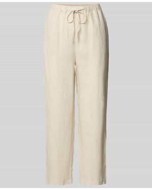 Mango Caprihose aus Leinen mit elastischem Bund Modell 'LINEN' - Natur