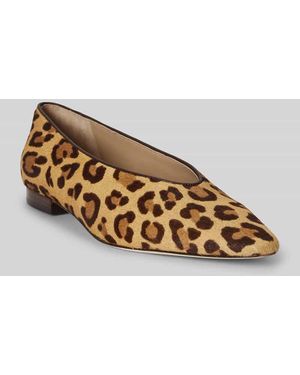 Ralph Lauren Ballerinas aus echtem Rindsleder Modell 'AUDRI' - Braun