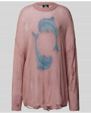 The Ragged Priest Oversized Strickpullover Im Used-Look - Pink