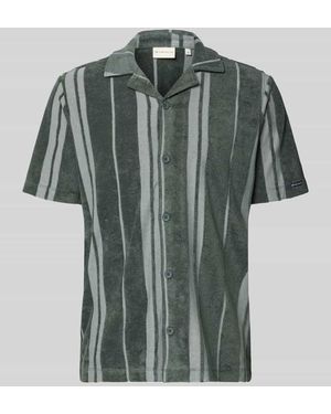 Tom Tailor Regular Fit Freizeithemd in Frottee-Optik - Grün