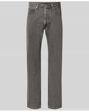 Levi's Straight Fit Jeans aus reiner Baumwolle Modell '501®' - Grau
