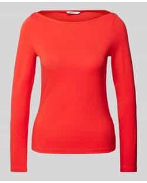 Tom Tailor Regular Fit Shirt Met Lange Mouwen Van Katoenmix Met Boothals - Rood