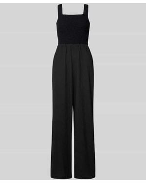 ONLY Regular Fit Jumpsuit mit gesmoktem Rumpf Modell 'ELISE' - Schwarz