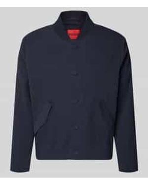 HUGO Regular Fit Blouson Van Mix Van Katoen En Lyocell Model 'Ukashi263X-H' - Blauw