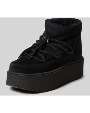 Inuikii Snow Boots aus Leder mit Plateausohle - Schwarz