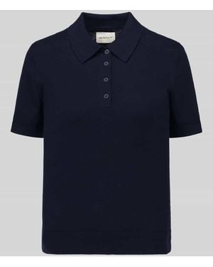 GANT Regular Fit Poloshirt aus Baumwoll-Kaschmir-Mix - Blau
