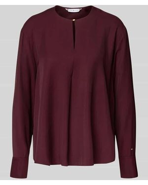 Tommy Hilfiger Relaxed Fit Langarmbluse aus reiner Viskose - Lila