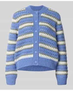 Marc O' Polo Regular Fit Cardigan Van Scheerwolmix - Blauw