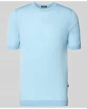 Maerz Gebreid Shirt Met Ronde Hals - Blauw
