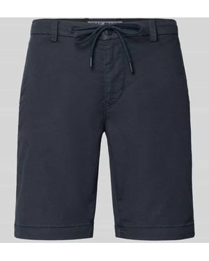 M·a·c Regular Fit Bermudas mit Bindegürtel und französischen Eingrifftaschen - Blau