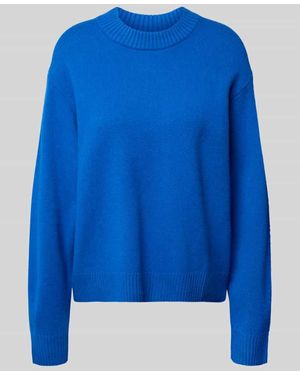 Jake*s Loose Fit Strickpullover aus Wolle - Blau