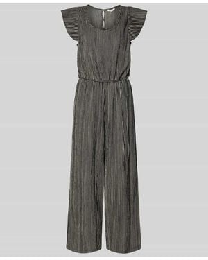 Tom Tailor Relaxed Fit Jumpsuit mit Strukturmuster - Grau