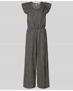 Tom Tailor Relaxed Fit Jumpsuit mit Strukturmuster - Grau