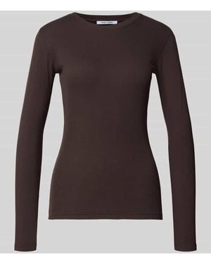 Samsøe & Samsøe Longsleeve mit Rundhalsausschnitt Modell 'ALEXA' - Braun