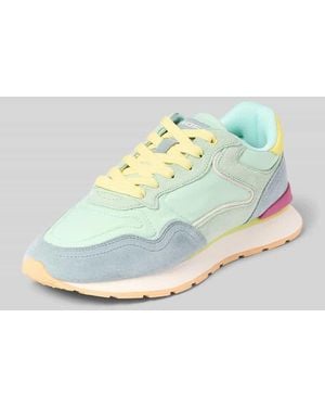 HOFF Sneaker aus Leder-Mix mit Logo-Detail Modell 'City' - Blau
