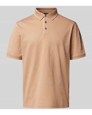 Bugatti Poloshirt mit Label-Detail - Natur
