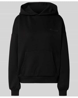 Review Hoodie mit Logo-Print und Känguru-Tasche - Schwarz