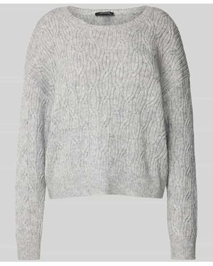 Comma, Strickpullover Mit Rundhalsausschnitt - Grau