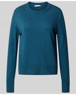 Tom Tailor Regular Fit Strickpullover aus Baumwoll-Kaschmir-Mix - Blau