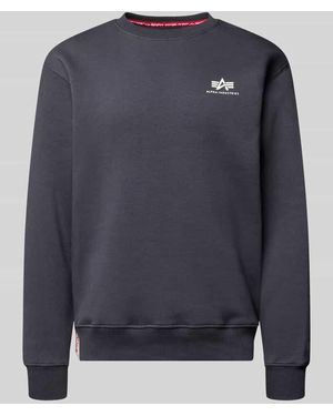 Alpha Industries Sweatshirt mit gerippten Abschlüssen - Blau