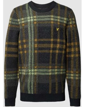 Lyle & Scott Strickpullover mit Glencheck-Muster - Grün