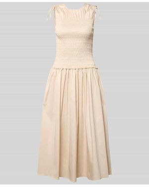 Comma, Midikleid mit Smok-Detail - Natur