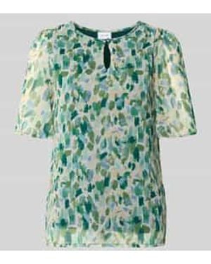 Vila Blouseshirt Met Druppelvormige Hals Model 'Emma' - Groen