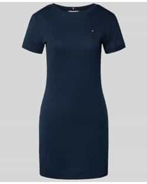 Tommy Hilfiger Getailleerde Mini-Jurk Van Puur Katoen - Blauw