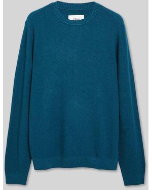 S.oliver Pullover mit Strukturstrickoptik aus reiner Baumwolle - Blau