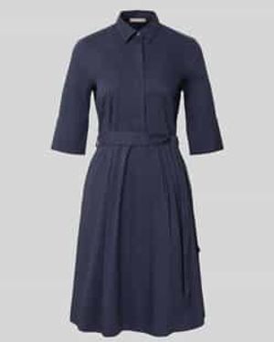 christian berg Knielange Overhemdjurk Met Strikceintuur - Blauw