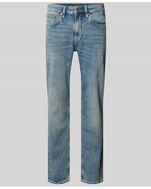 S.oliver Regular fit Tapered Jeans aus Baumwoll-Mix Modell 'MAURO' - Blau