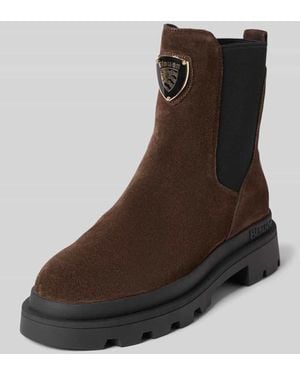 Blauer Usa Stiefeletten mit Label-Applikation Modell 'KIMMEL' - Braun
