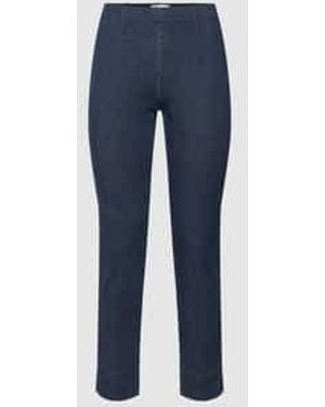 Seductive Stoffen Broek Met Elastische Band, Model 'Sabrina' - Blauw