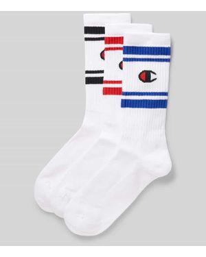 Champion Socken mit Logo-Stitching Modell 'Crew' im 3er-Pack - Weiß